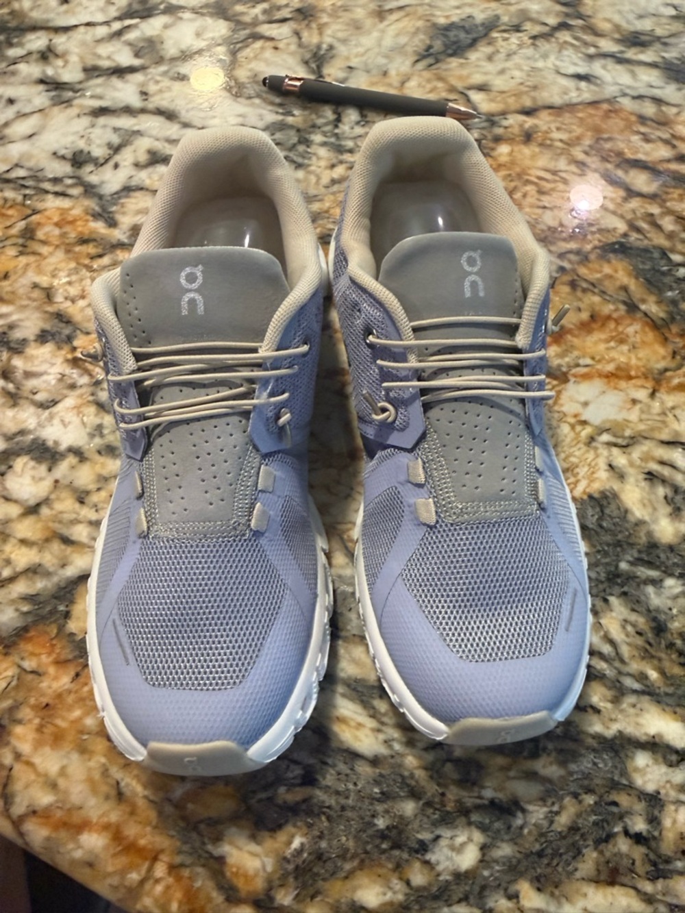 On Running Athletic Sneakers in Light Gray and Blue